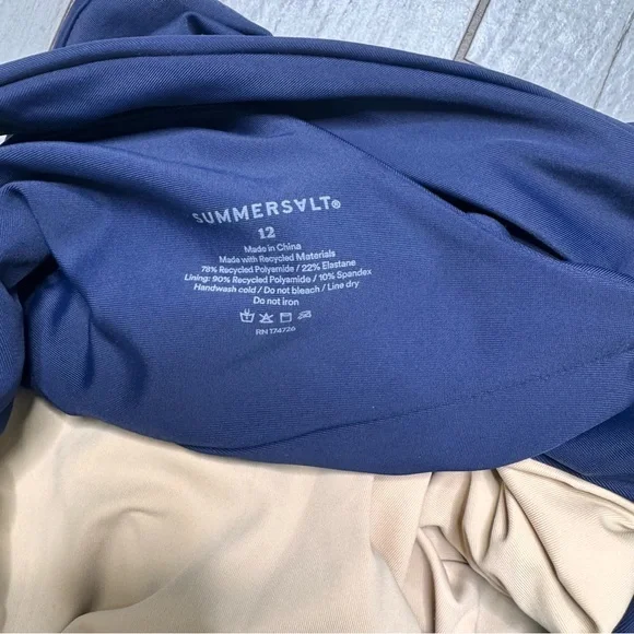 Summersalt Sidestroke One Piece One Shoulder Swimsuit Size 12 Navy Blue - Picture 9 of 9